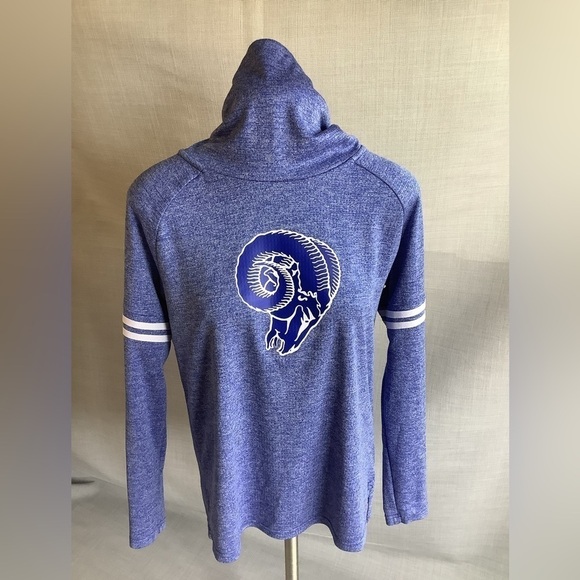 Sm NFL LA Rams dri fit long sleeve cow neck shirt Ram logo with oversized neck - Picture 4 of 13